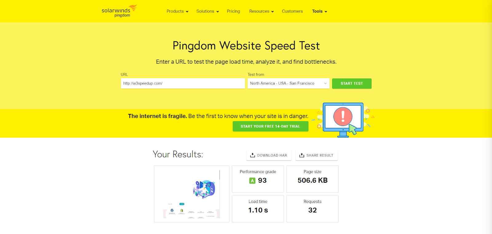 Website Speed Test