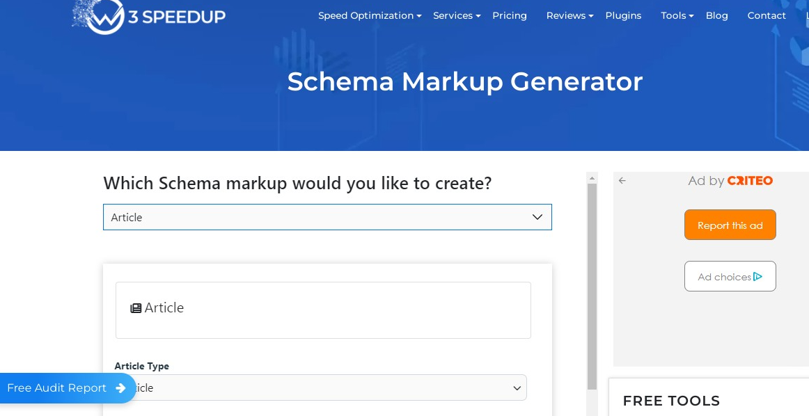 Schema Markup Generator - Free SEO Tools